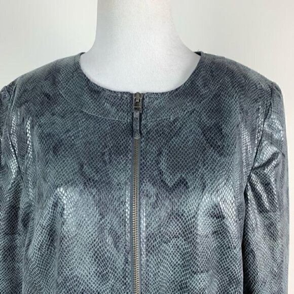JM collection jacket 14 faux leather snake print - Picture 3 of 9